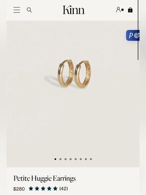 NWT Kinn Studio Petite Huggie Earrings in Gold